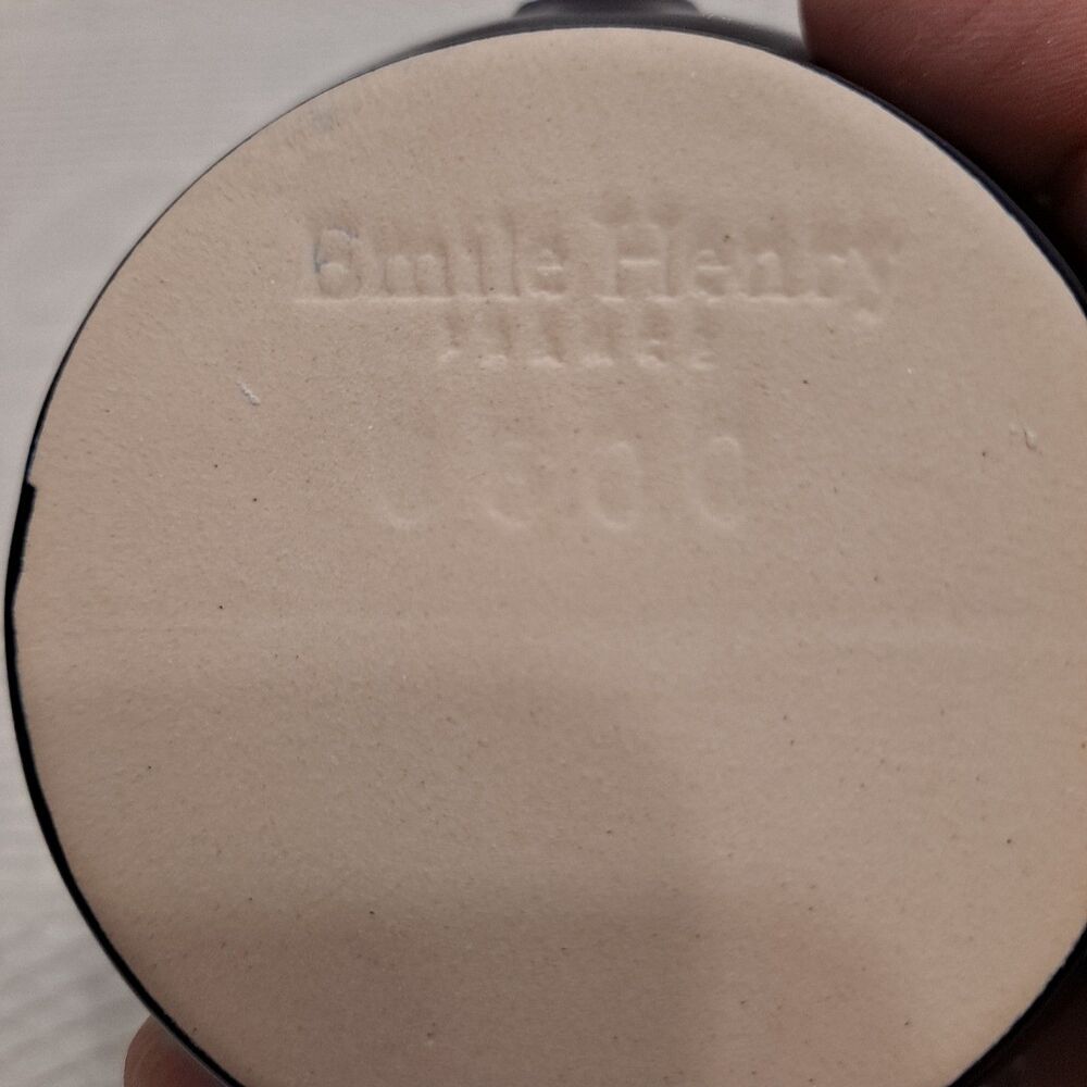 EMILE HENRY Footed Lion Head French Soup Bowl 6600 Cobalt Blue 4"x3.5" Set Of 2 - Picture 4 of 9